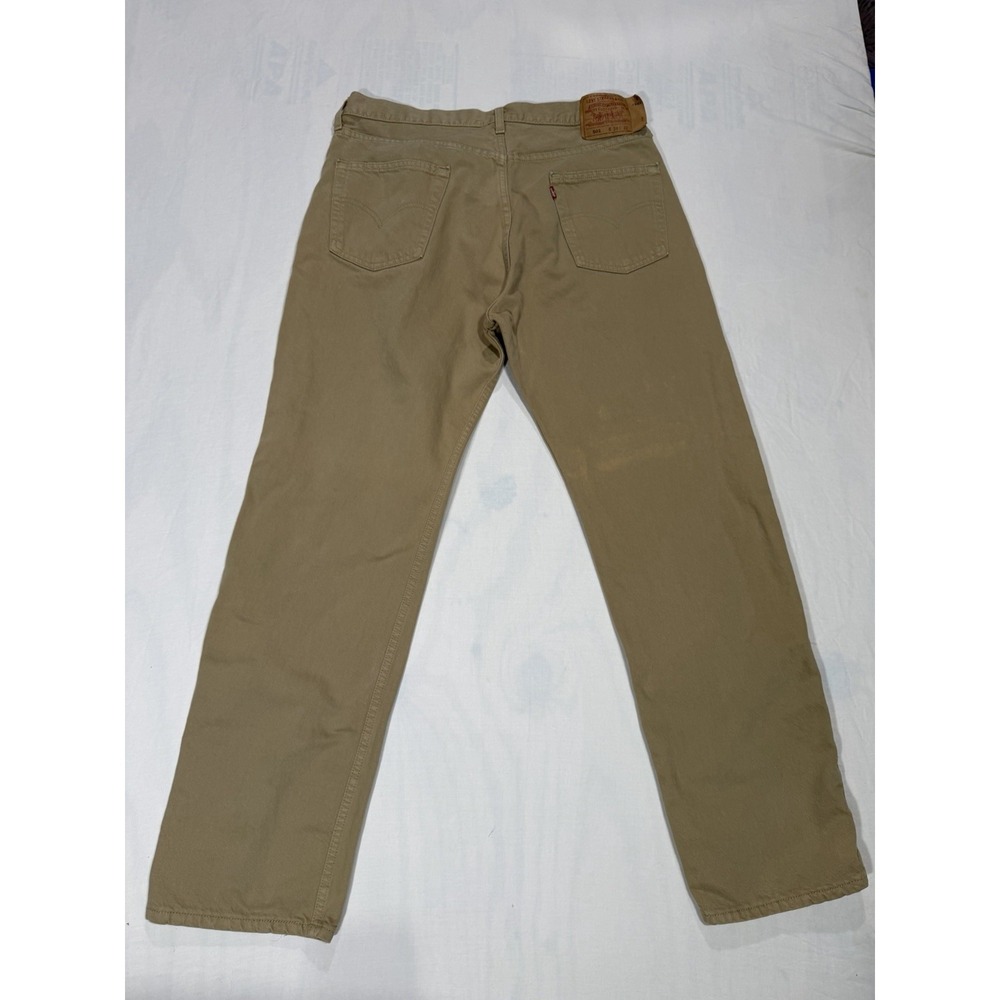 Vintage Tan Levis 501 Jeans Button Fly Mens 38x32 Straight 1997 - Picture 2 of 7